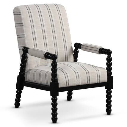 Front. Gymax - Gymax Accent Chair Upholstered Armchair w/ Rubber Wood Frame Ergonomic Backrest - Beige, Black.