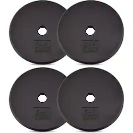 Yes4All - Standard 5 lb Cast Iron Weight Plate Workout Set for 1" Barbells, 4 Pack - Black