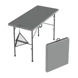 Vecelo - Portable Folding Card Table– HDPE Space Saving Folding Table for Indoor Outdoor Events - Gray