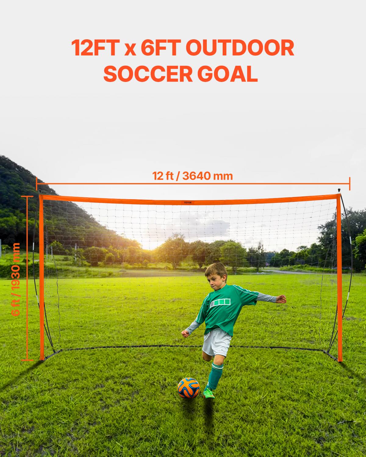 12FT x 6FT OUTDOOR SOCCER GOAL

12 ft / 3640 mm

6 ft / 1930 mm