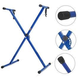 5 CORE - Keyboard Stand X Shape Height Adjustable Foldable Portable Key Board DJ Controller Stands - Blue