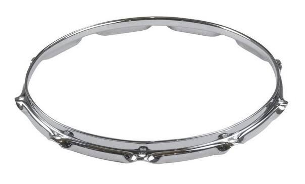 Front. Gibraltar Hardware - 14" 8 Lug Triple Flange Drum Hoop, 3mm Heavy Duty Chrome Steel Rim for Snares & Toms, Die Cast Feel w/ Classic Open Tone.