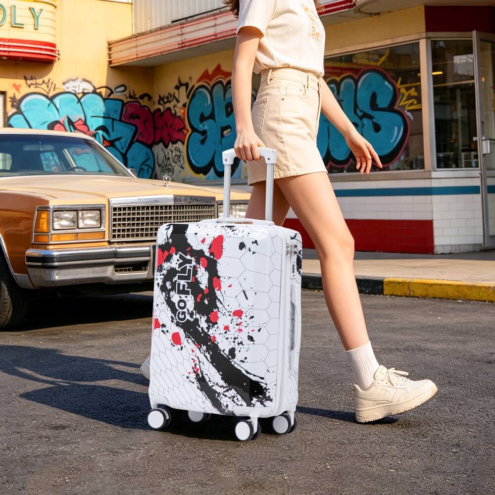 Alt View 7. Ropilly - Ropilly 3 Piece Luggage Set Hard Shell Suitcase PC Luggage Black - Black.