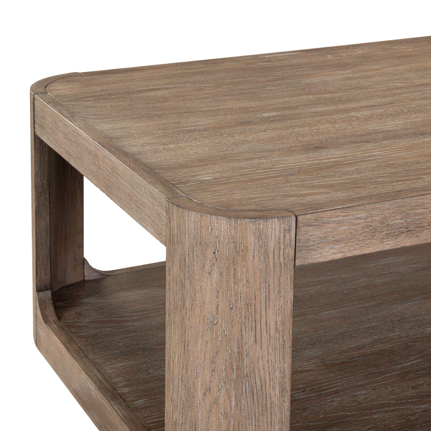Alt View 3. Liberty Furniture Industries - Living Room Rectangular Cocktail Table with Wheels - Burnished Clay Oak Wood - Burnished Clay.