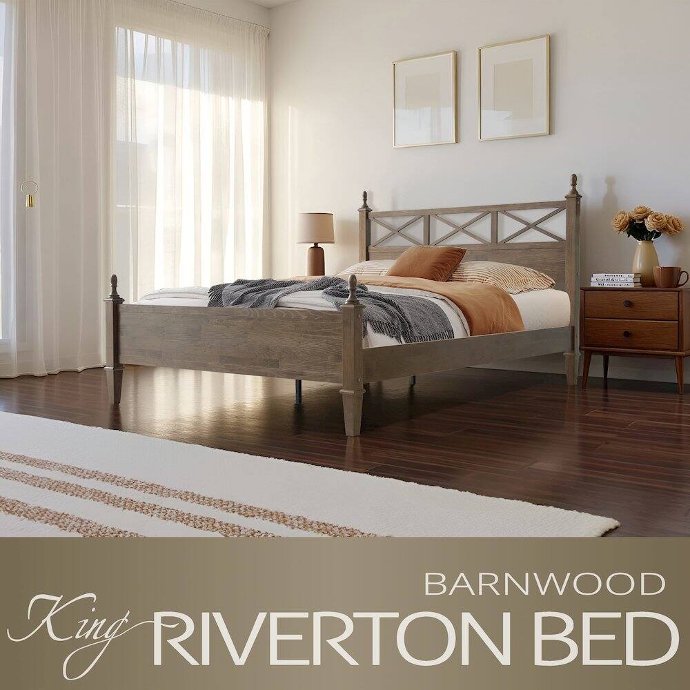 Barnwood King Riverton Bed