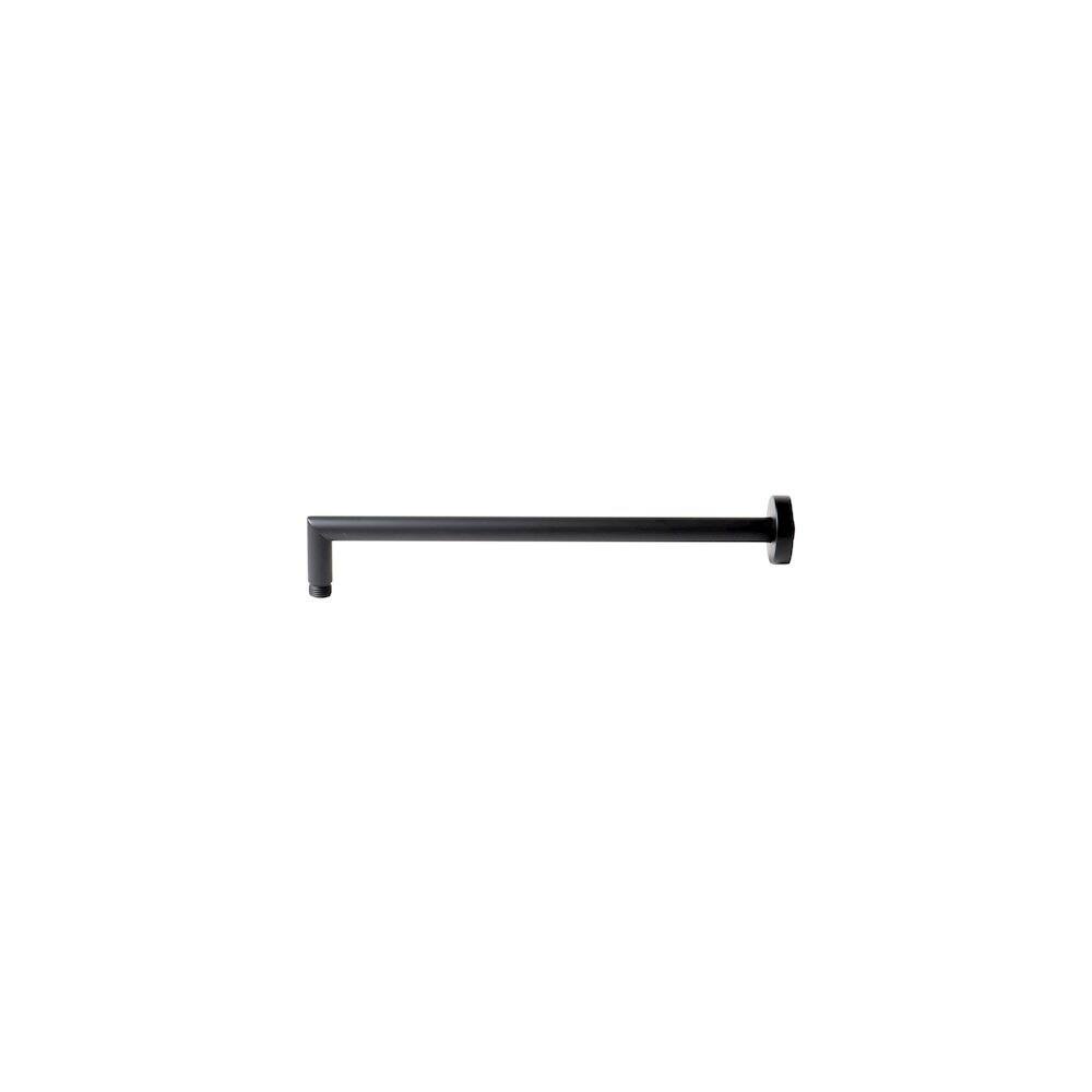 Back. Alfi - Black Matte 16" Round Wall Shower Arm - Black.