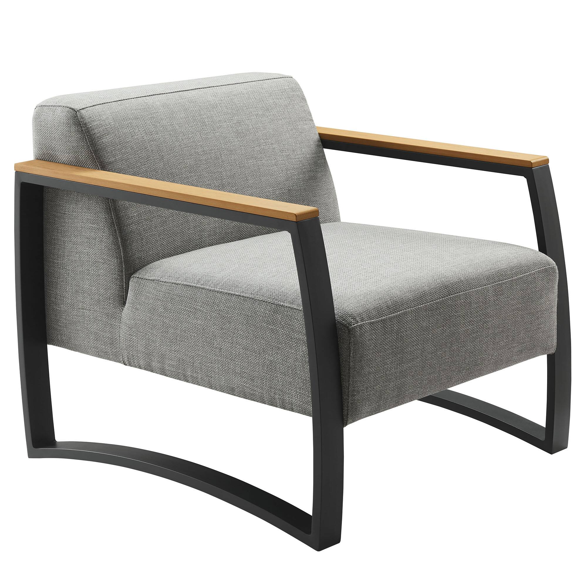 Left. Modway - Sauve Outdoor Patio Aluminum and Fabric Armchair by Modway - Charcoal Light Gray.