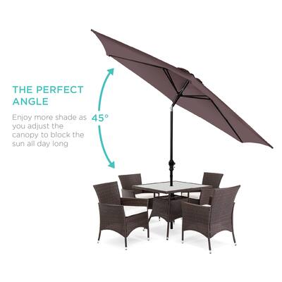 Best Choice Products 10ft Outdoor Steel Market Patio Umbrella w/ Crank, Tilt Push Button, 6 Ribs - Deep Taupe Best Choice Products 10ft Outdoor Steel Market Patio Umbrella w/ Crank, Tilt Push Button, 6 Ribs - Deep Taupe
