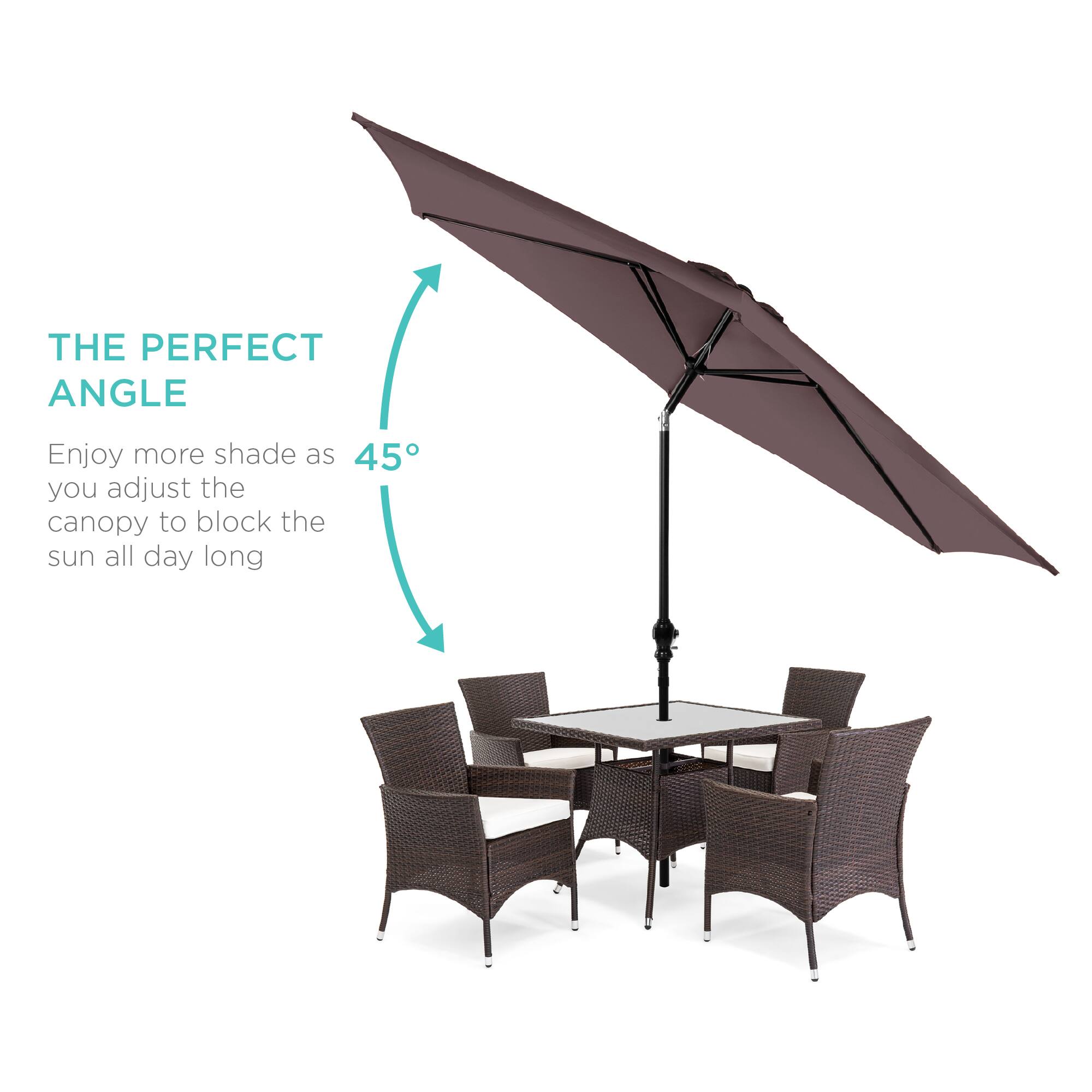 THE PERFECT ANGLE

Enjoy more shade as you adjust the canopy to block the sun all day long

45°