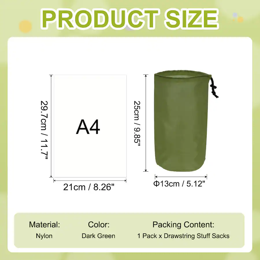 Toggle Sack Unique Bargains Stuff Sack, Nylon Waterproof Storage Sack, Portable ...
