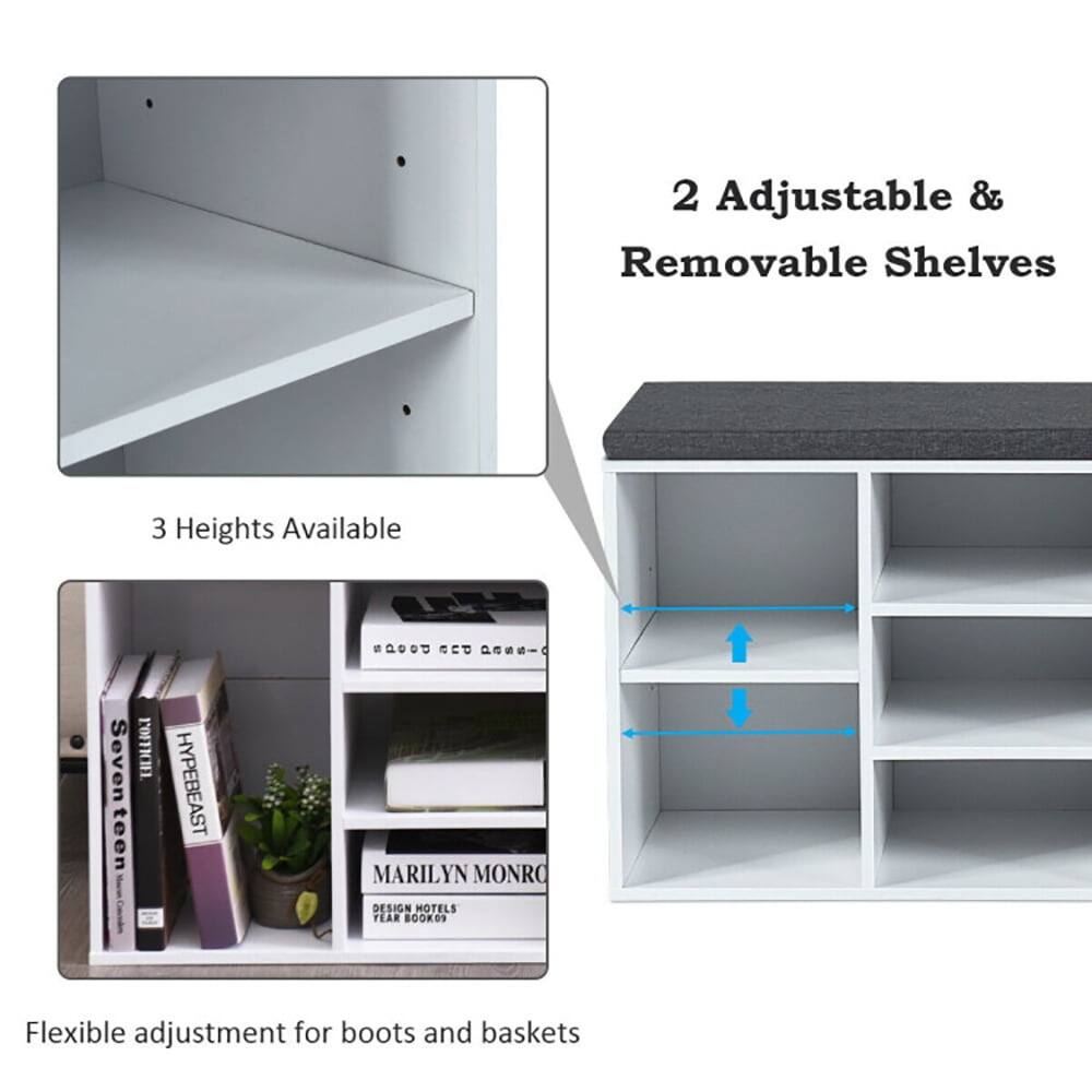 2 Adjustable & Removable Shelves  
3 Heights Available  

Seven teen  
HYPEBEAST  
MARILYN MONRO  
DESIGN MOTELS  
FEAR BOOKS  

Flexible adjustment for boots and baskets