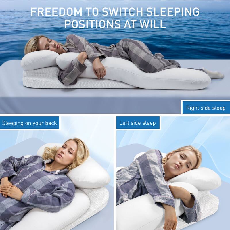 wowmax Side Sleeper Pillow Ergonomic H Design for Neck Pain