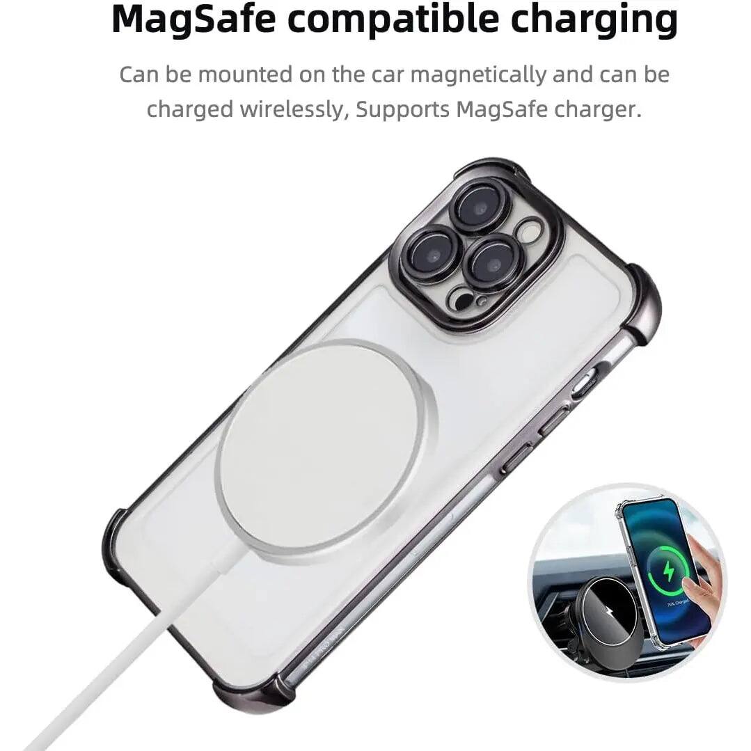 MagSafe compatible charging  
Can be mounted on the car magnetically and can be charged wirelessly, Supports MagSafe charger.