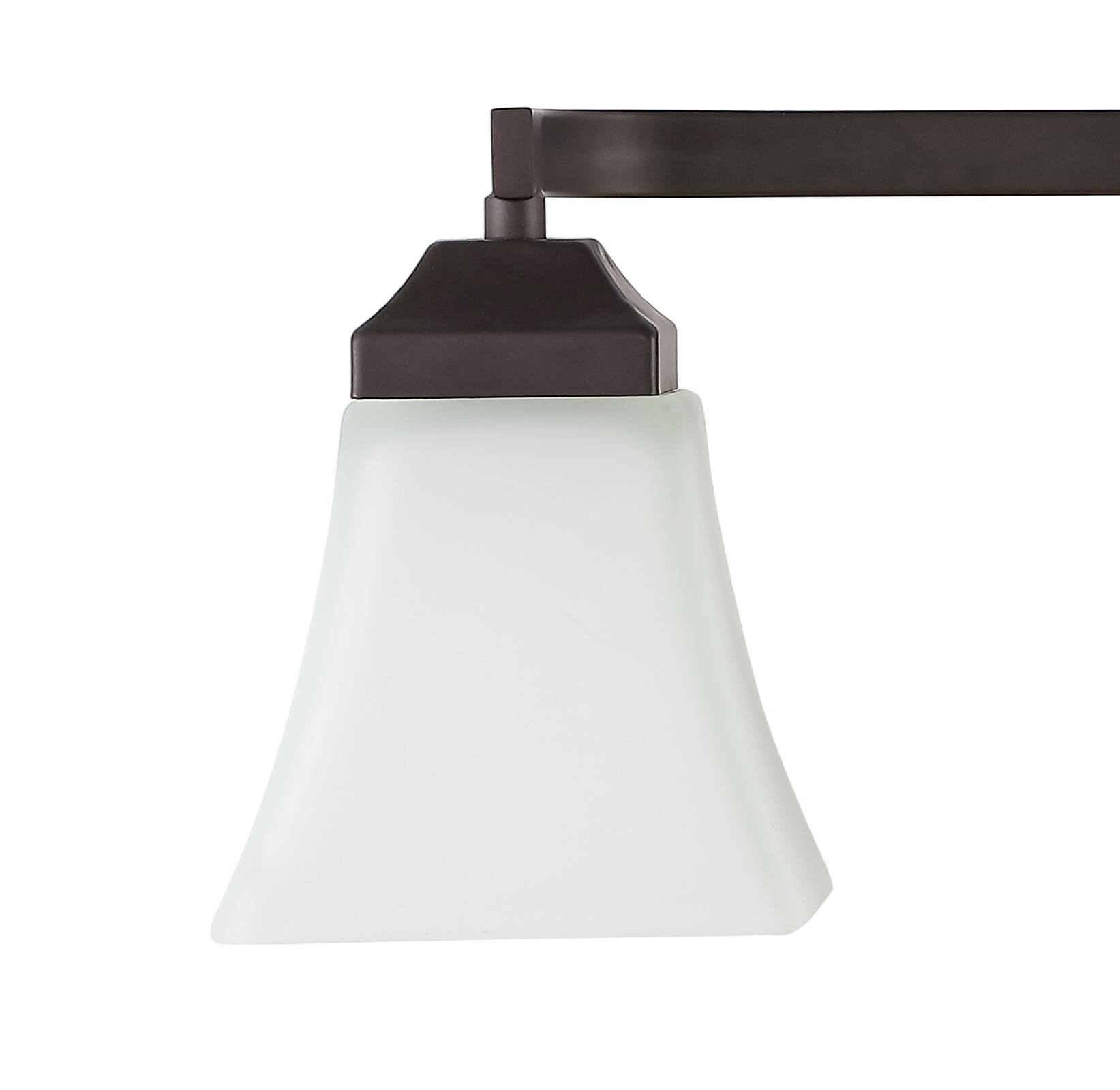 Alt View 4. Jonathan Y - Staunton 33" 4-Light Farmhouse Cottage Metal LED Vanity Light with Frosted Glass Shades, Oil Rubbed Bronze - Oil Rubbed Bronze.