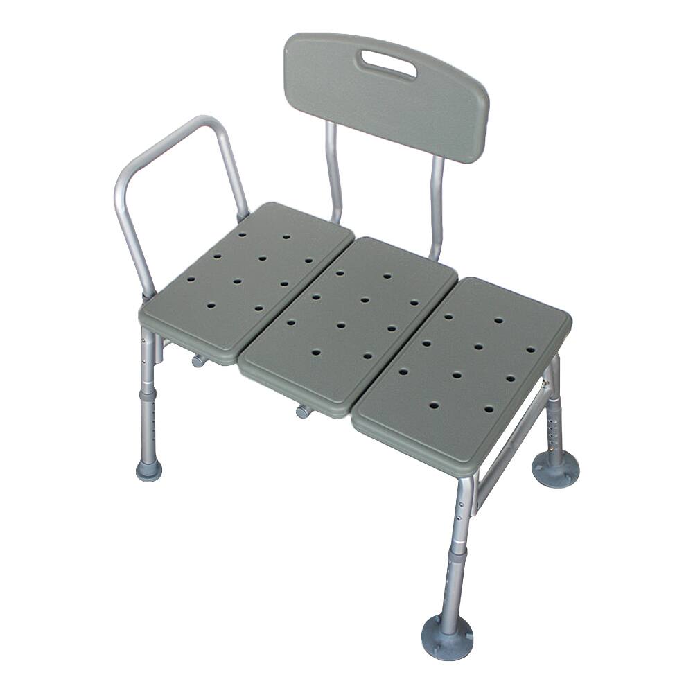 Left. Winado - Shower Chair Bath Tub Shower Transfer Bench Stool with Backrest Seat, Adjustable Heights, Non-Slip Handle, Drain Holes - Gray.