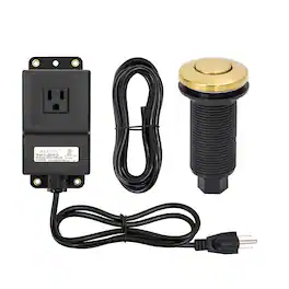 Akicon - Sink Top/Counter Top Single Outlet Garbage Disposal Kitchen Air Switch Kit - Brushed Gold