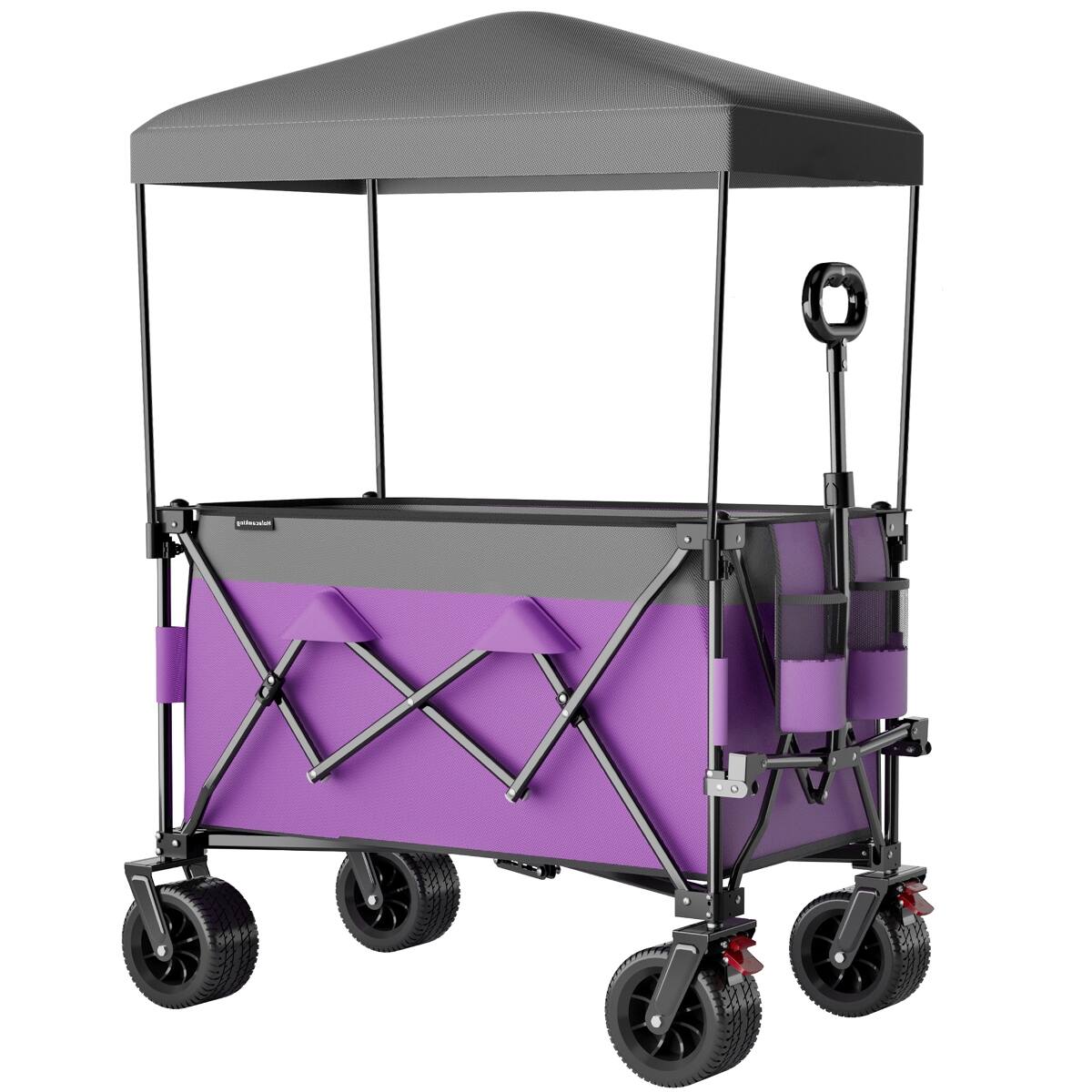 Alt View 1. Loheer - Loheer Heavy Duty Folding Wagon Cart with Removable Canopy and All Terrain Wheels for Camping and Transport.