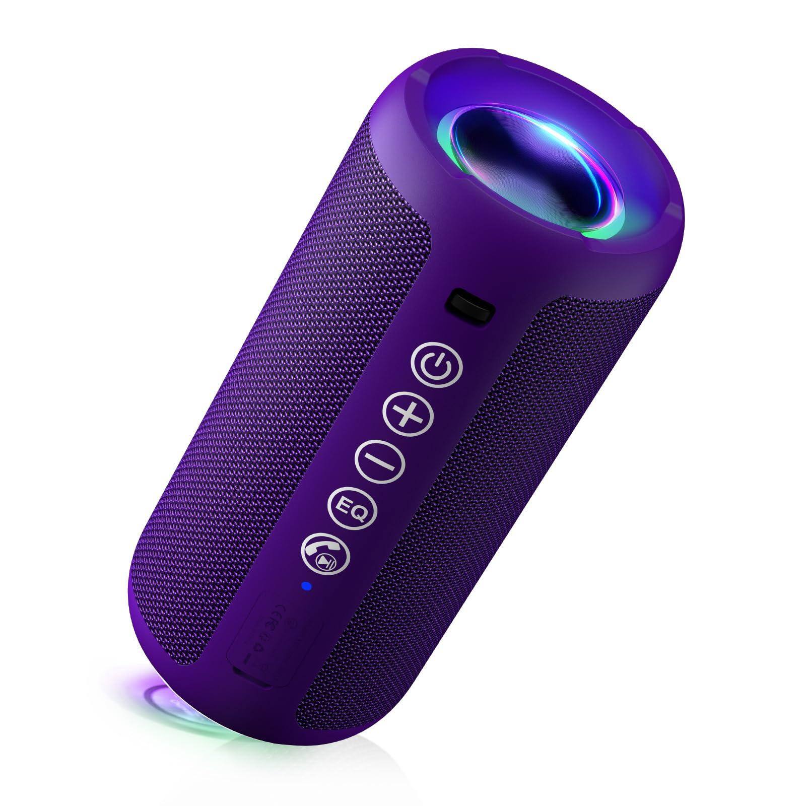 Alchemy Casas - Portable X Stocking Stuffers Ipx7 Waterproof Wireless Big Sound Deep Bass Dual Pairing 30h Playtime White - Purple
