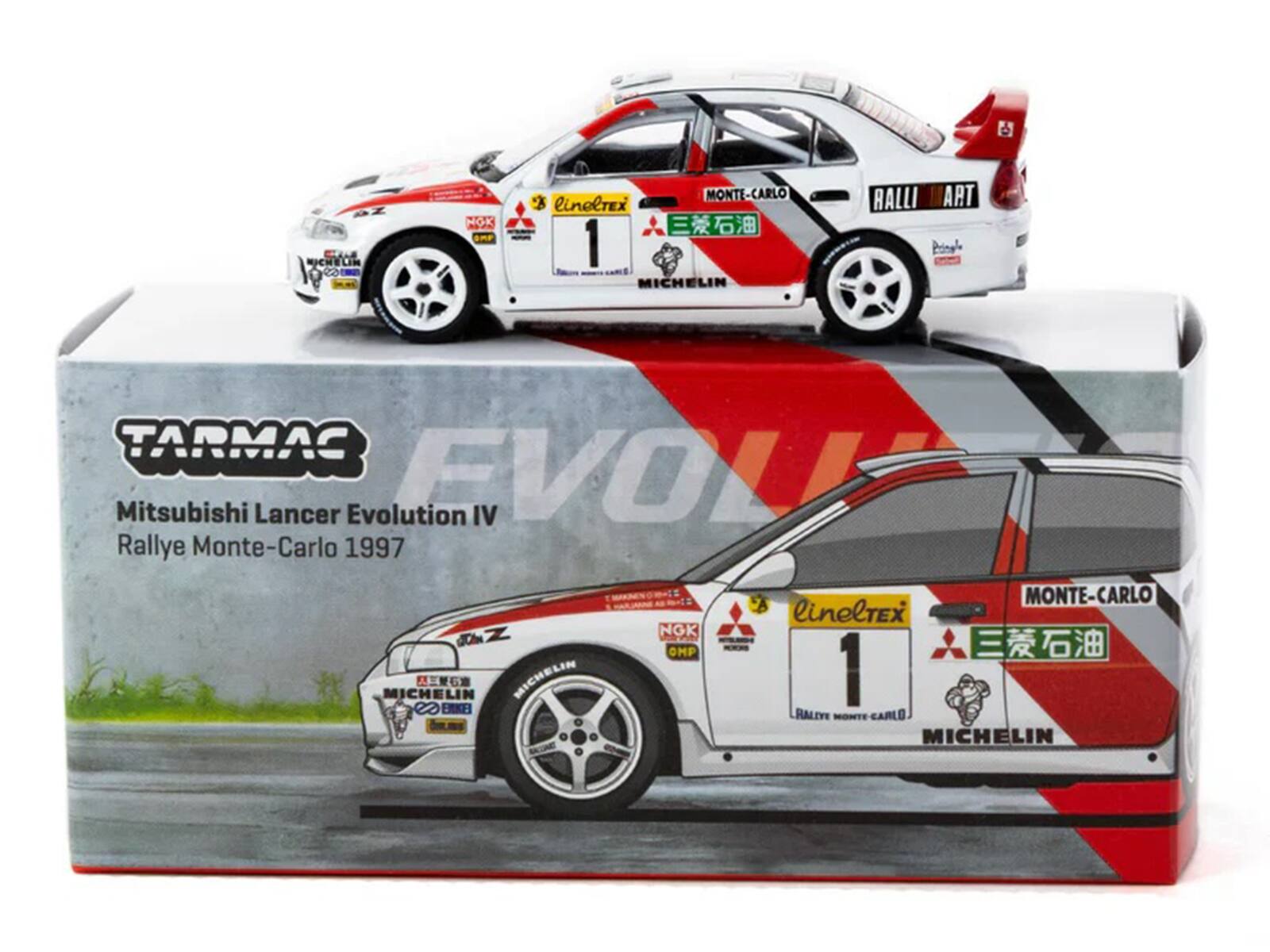 Mitsubishi Lancer Evolution IV Rallye Monte-Carlo 1997  
MONTE-CARLO lineltex  
NGK  
OMP  
MICHELIN  
MICHELIN  
1  
ENOKEI  
HALLYE  
CONTE-CARLO