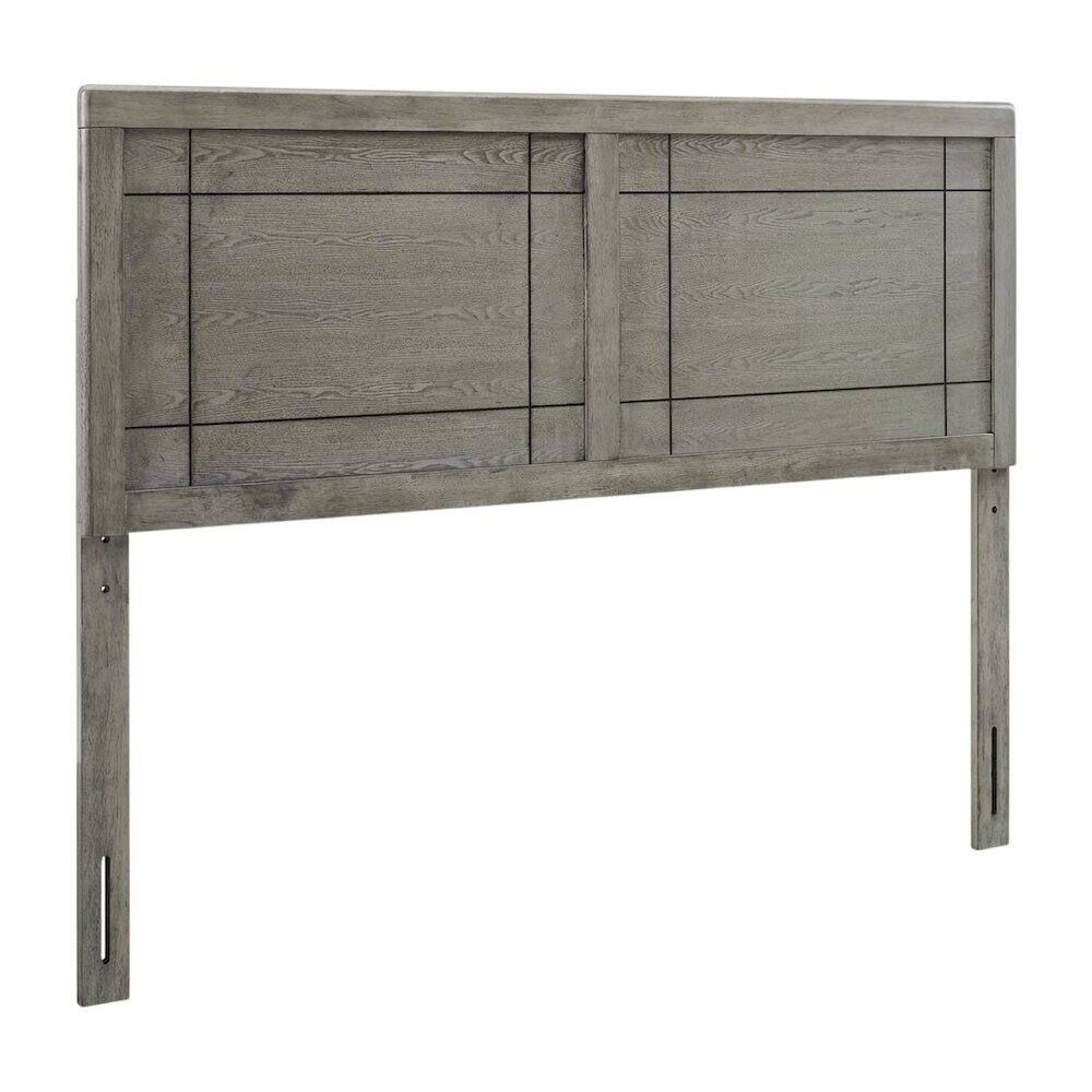 Front. FurniFact - Twin Wood Headboard with Classic Design and Durable Construction - Gray.