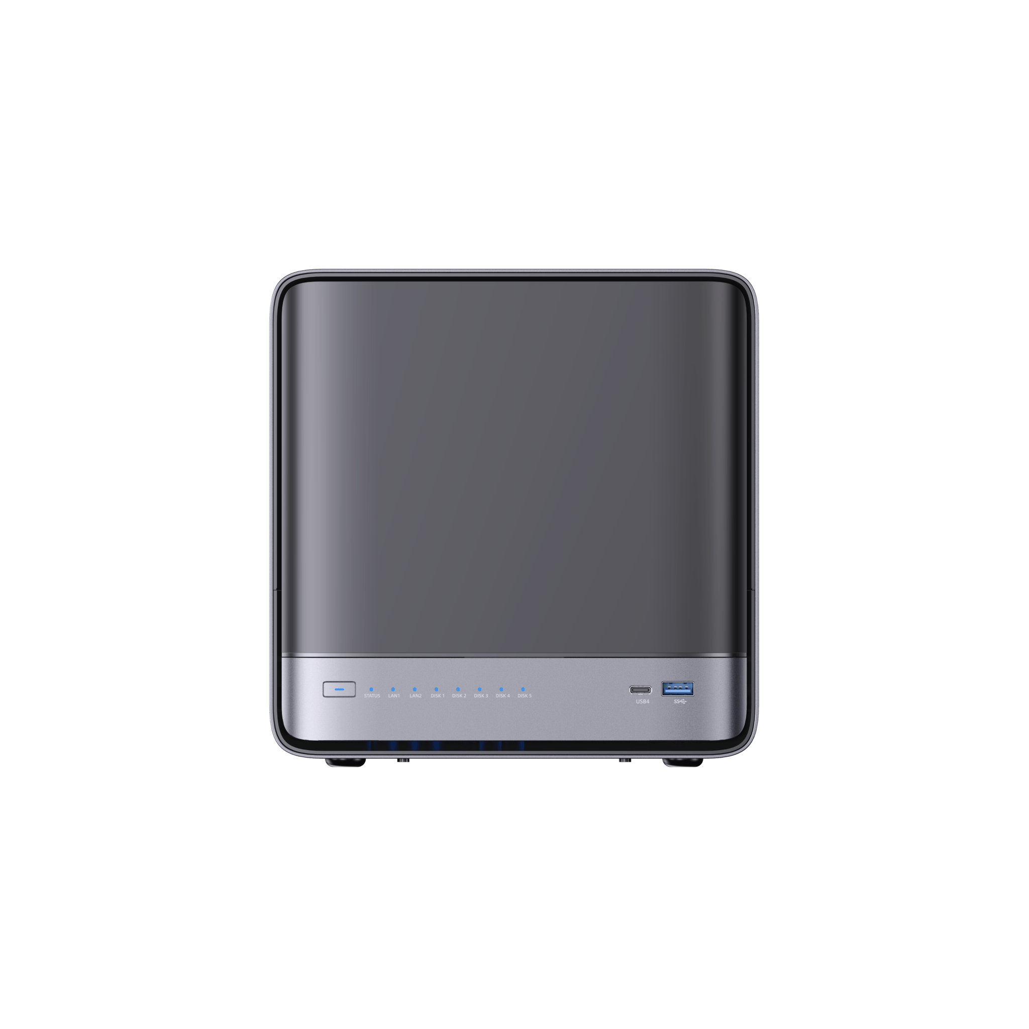 Left. Minisforum - N5 Pro AI NAS, 16GB + 128G OS Storage, AMD Ryzen AI 9 HX PRO 370, AMD Radeon 890M, 50 TOPS Copilot+ NPU, 10GbE+5GbE - Black.