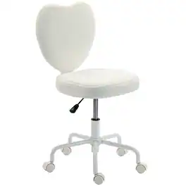 Homcom - Love Shaped Back Design Vanity Chair - White