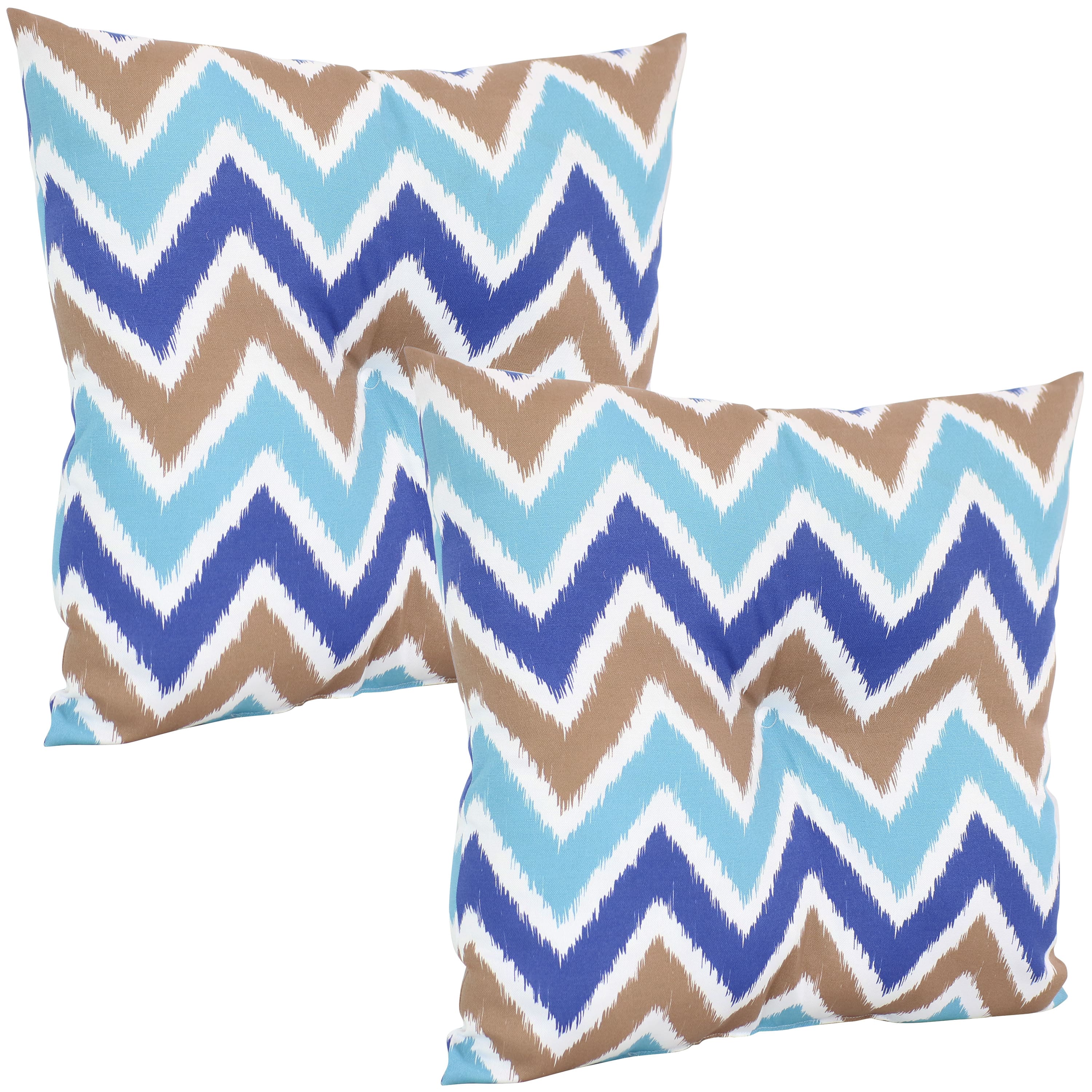 Sunnydaze - Outdoor Square Tufted Back Cushion - 19 in - Chevron Bliss