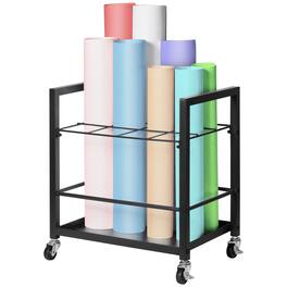 VEVOR - Blueprint Storage Rack, 12 Slots Blueprint Holder with Wheels, Mobile Metal Blueprint Storage Cart - Black