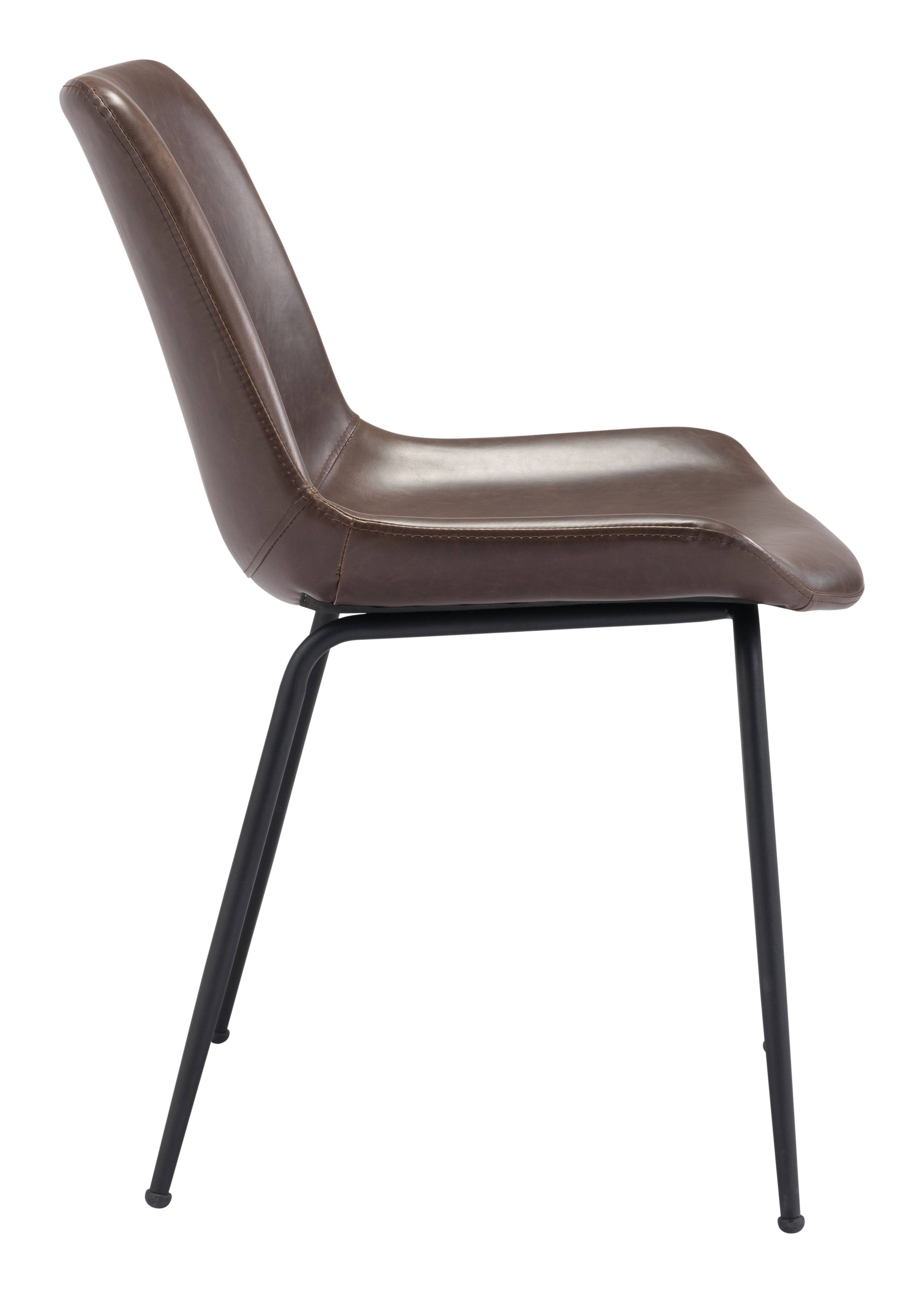 Back. Hivvago - Byron Dining Chair (Set of 2) Brown - Brown.