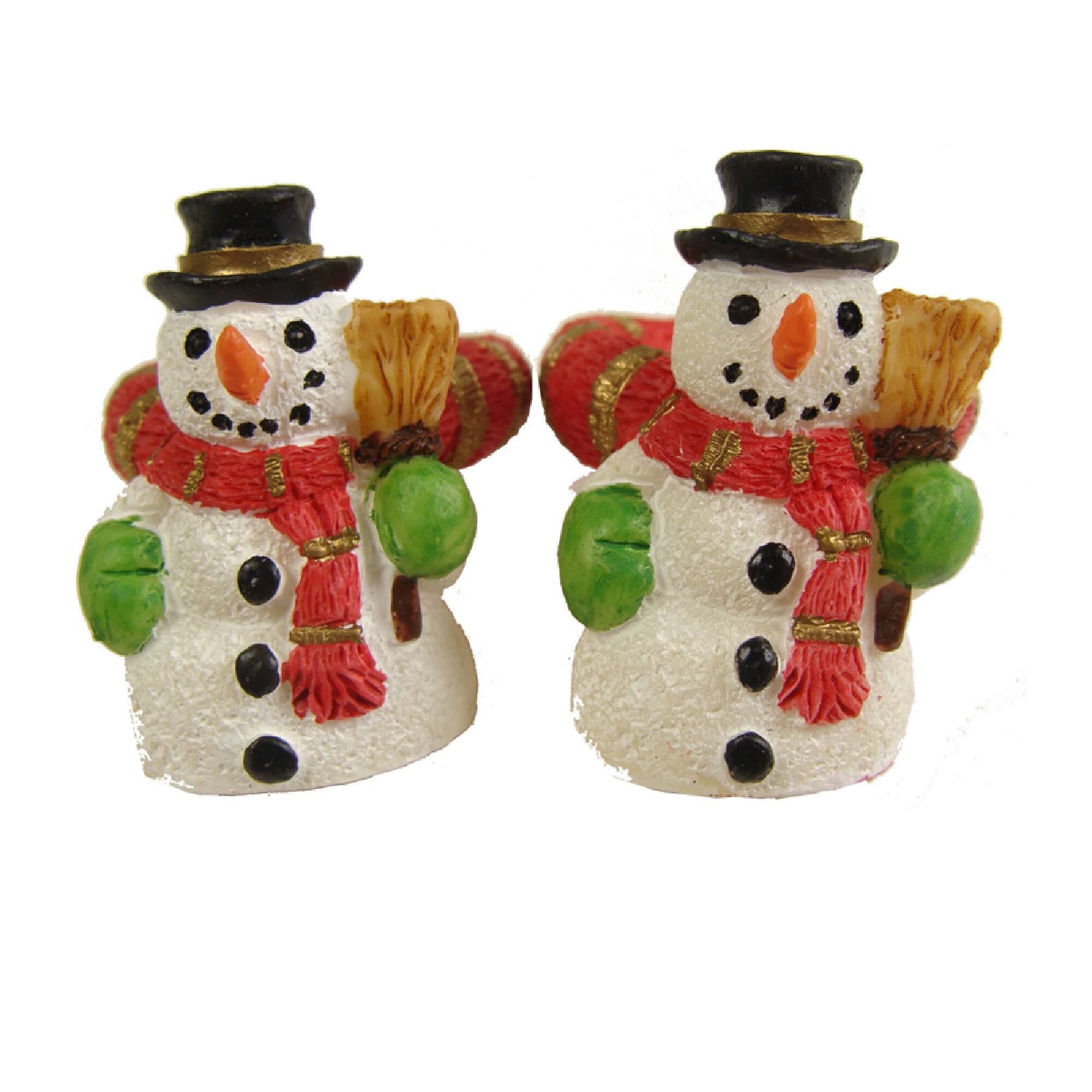Front. CC Christmas Decor - 288 White and Orange Friendly Snowman Christmas Taper Candle Rings 1.25" - White.