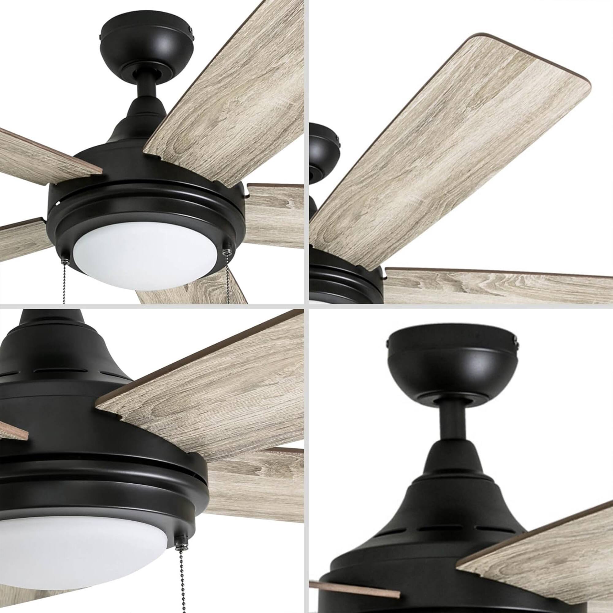 Alt View 7. Honeywell - Honeywell Ventnor 52" Modern Farmhouse LED Ceiling Fan with Pull Chain, Bronze - Bronze.