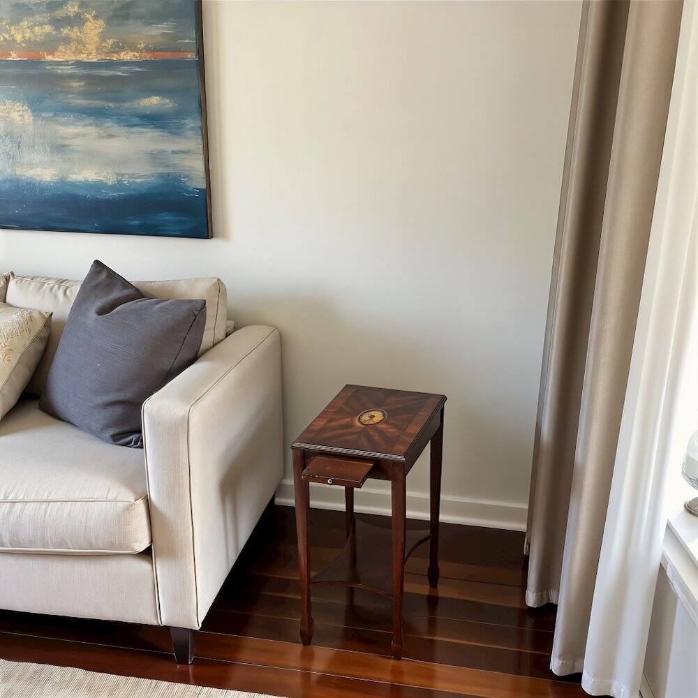 Back. Starlight Canyon Home - Dark Brown Narrow End Table with Drawers for Living Room - Dark Brown.