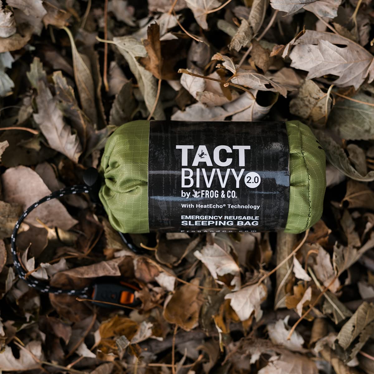 TACT BIVVY 2.0  
by FROG & CO.  
With HeatEcho® Technology  
EMERGENCY REUSABLE SLEEPING BAG