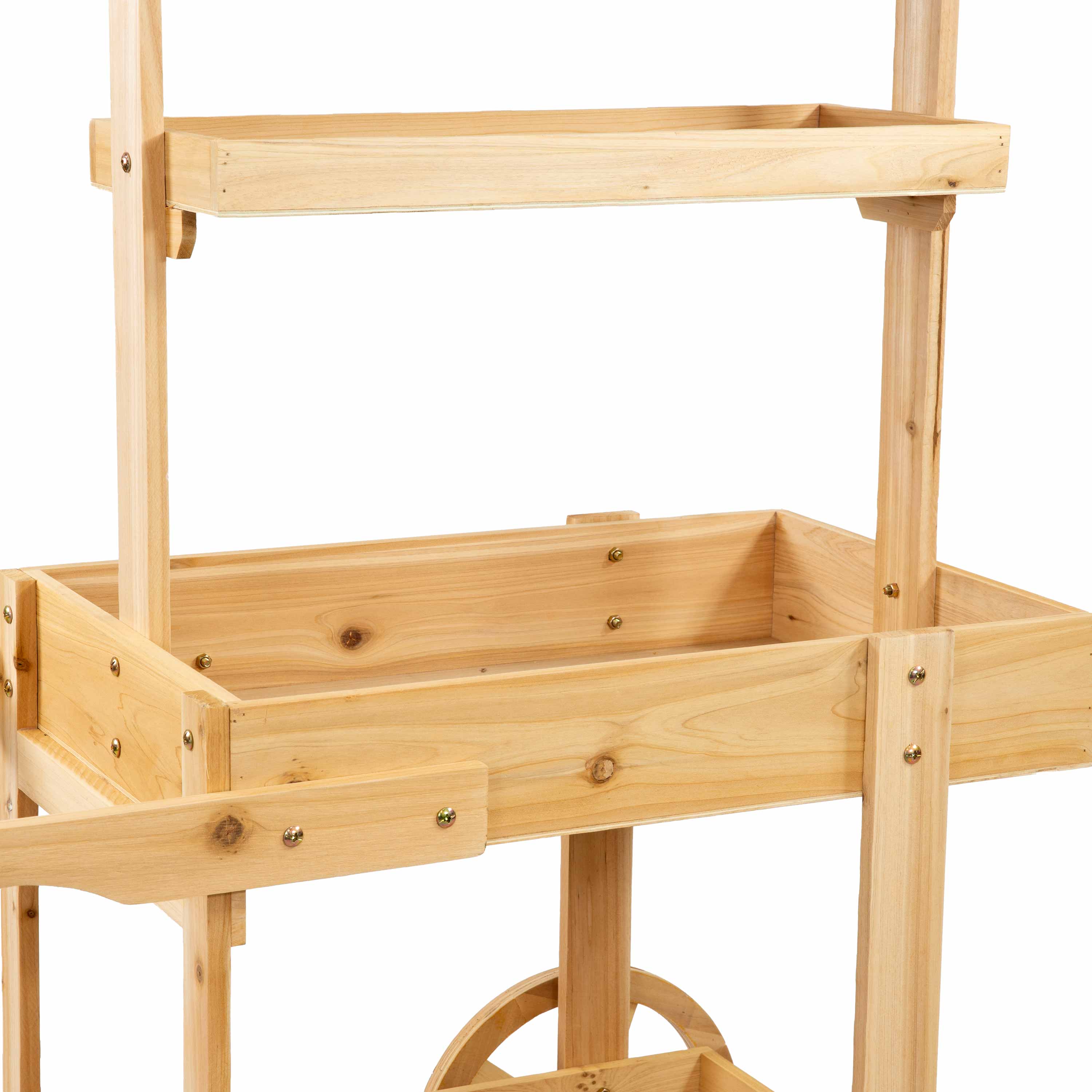 Alt View 10. Sunnydaze - Country Market Flower Stand Raised Garden Bed - Natural Fir.