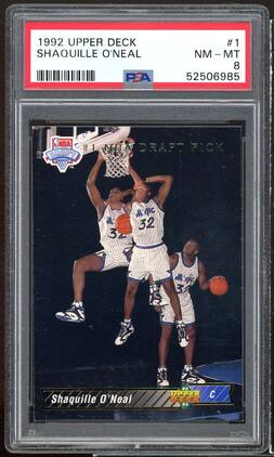 Shaquille O'Neal Rookie Card 1992-93 Upper Deck #1 PSA 8