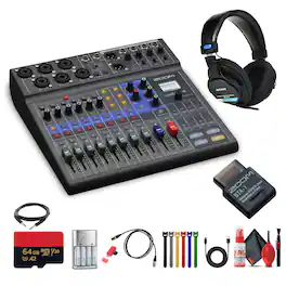 Zoom - LiveTrak L-8 Portable 8-Channel Digital Mixer + Headphones, Bundle