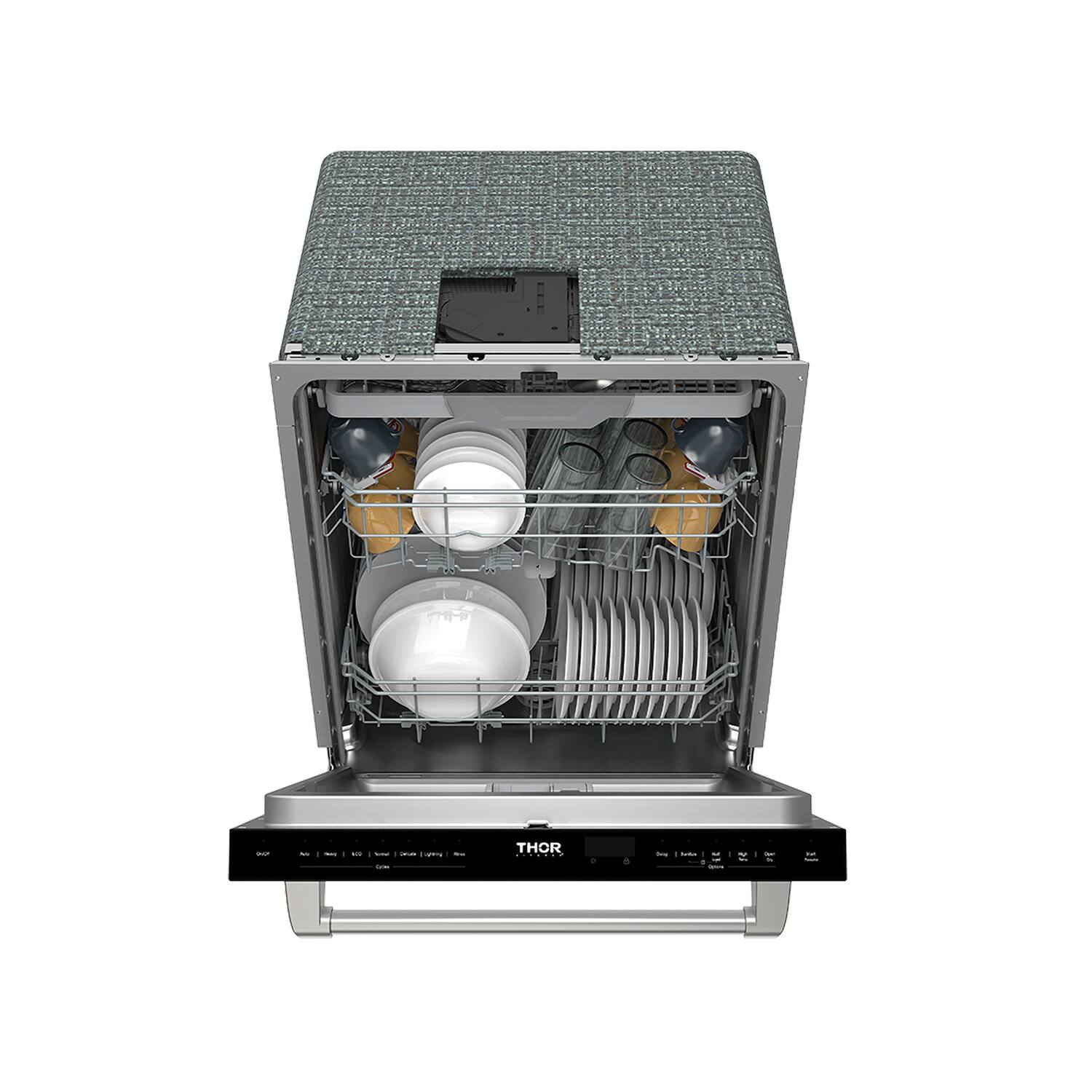 Back. Thor Kitchen - 24" Top Control Built-In Dishwasher Stainless Steel Tub with 3rd Rack, 47 dBA - Matte White.