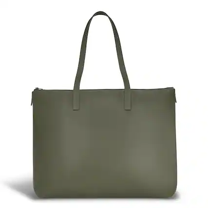 Front. Champs - Onyx Collection Leather Business Tote - Khaki.