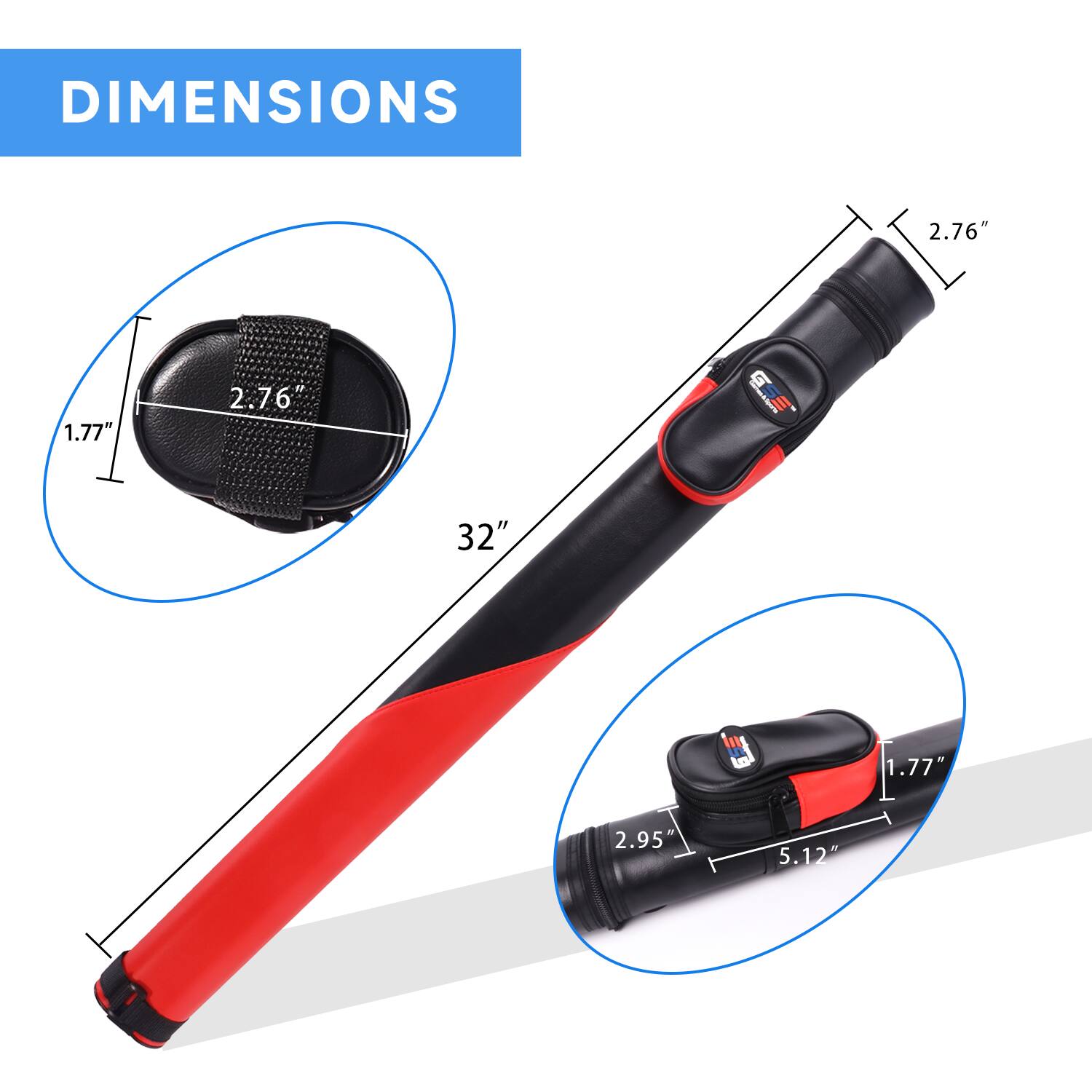 DIMENSIONS 2.76" 1.77" 32" 1.77" 2.95" 5.12"