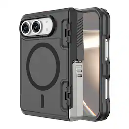UUCOVER - Magnetic Case Built-in Screen Protector for Apple iPhone Duo,Shockproof Hinge Case Compatible with MagSafe Stand Cover - Black