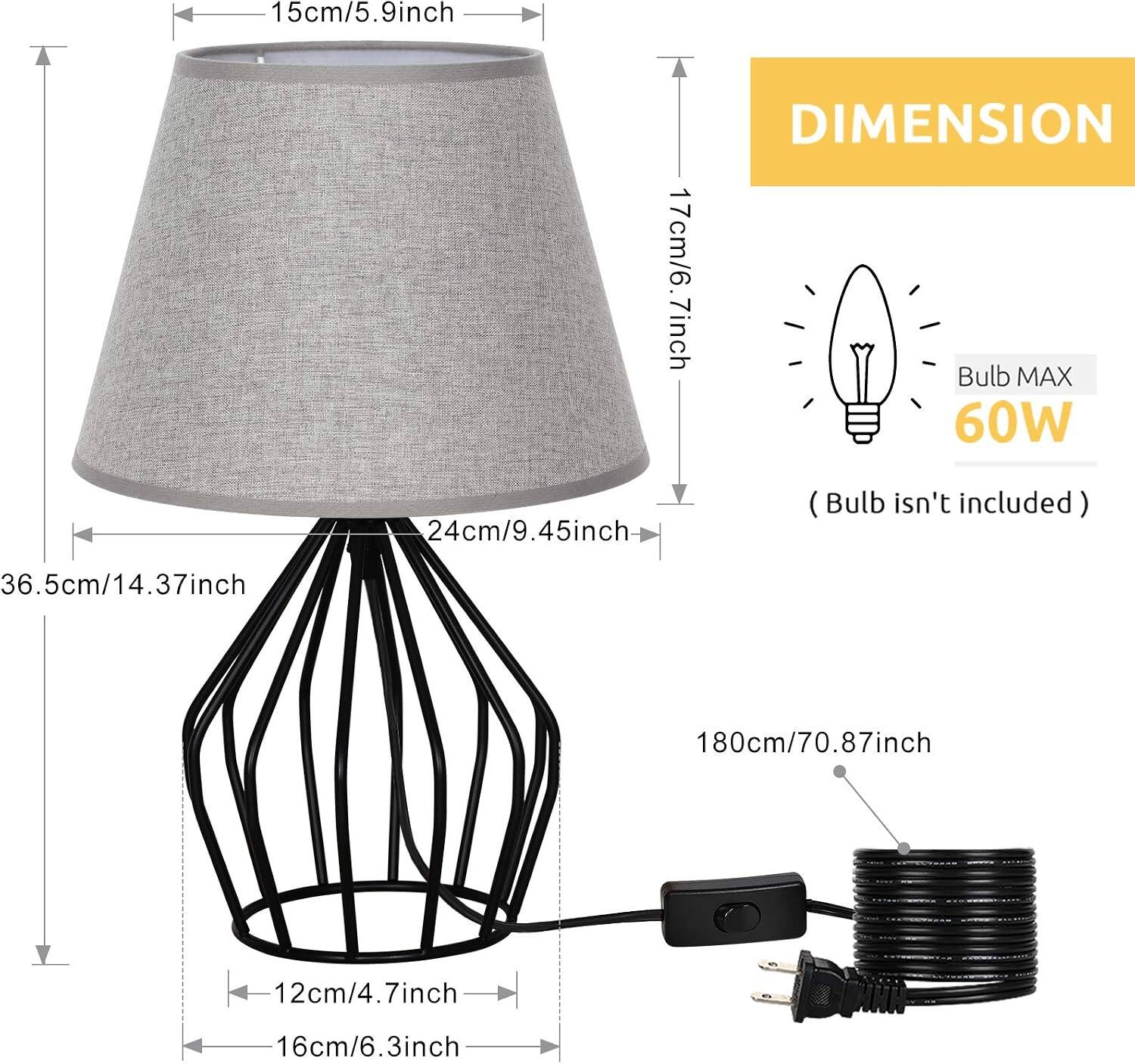 15cm/5.9inch  
DIMENSION  
17cm/6.7inch  
7inch Bulb MAX 60W  
24cm/9.45inch (Bulb isn't included)  
36.5cm/14.37inch  
180cm/70.87inch  
12cm/4.7inch  
16cm/6.3inch