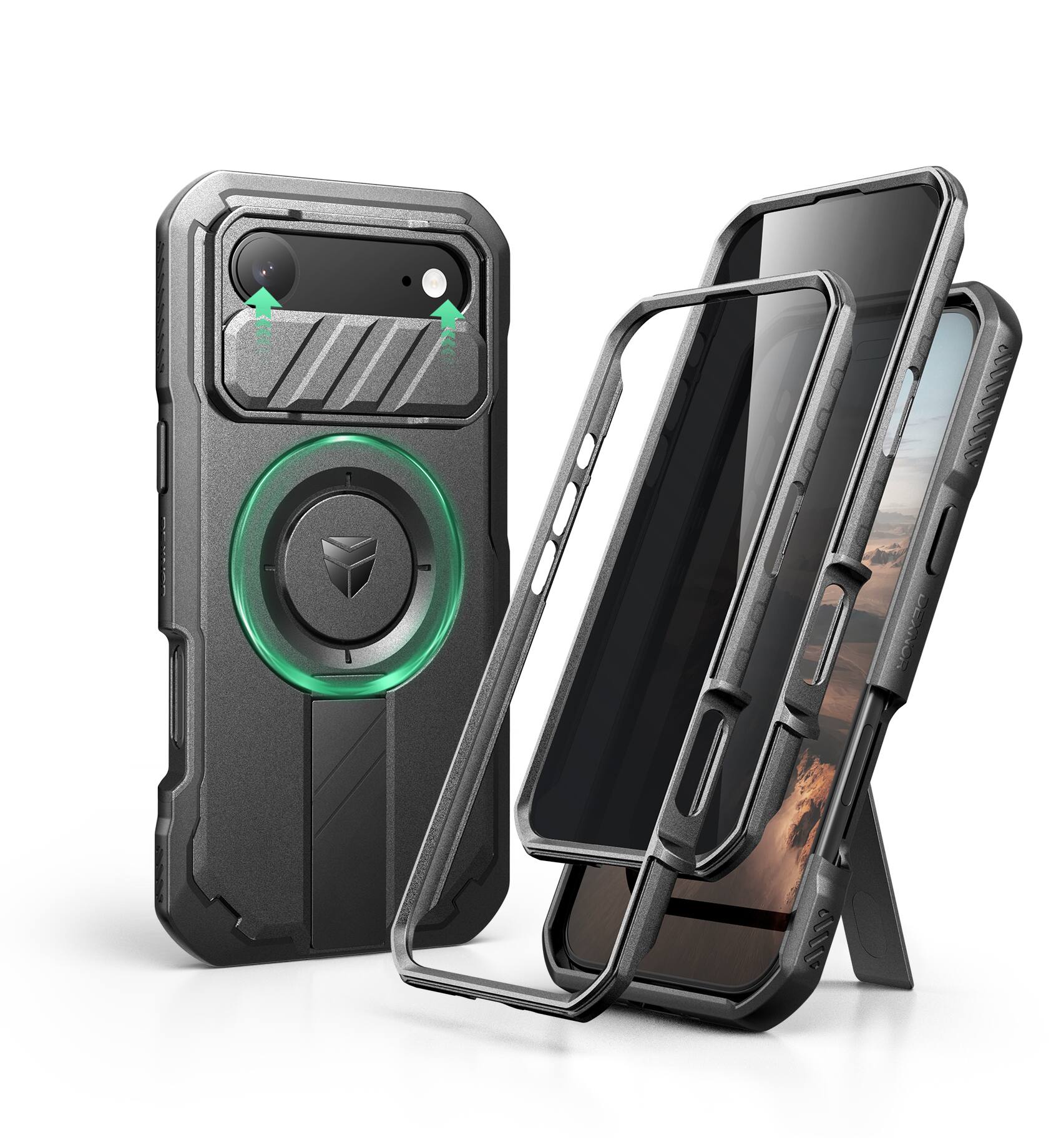 Angle. dexnor - Dexnor Case for iPhone Air with Privacy Screen Protector ,Compatible with MagSafe,Black - Black.