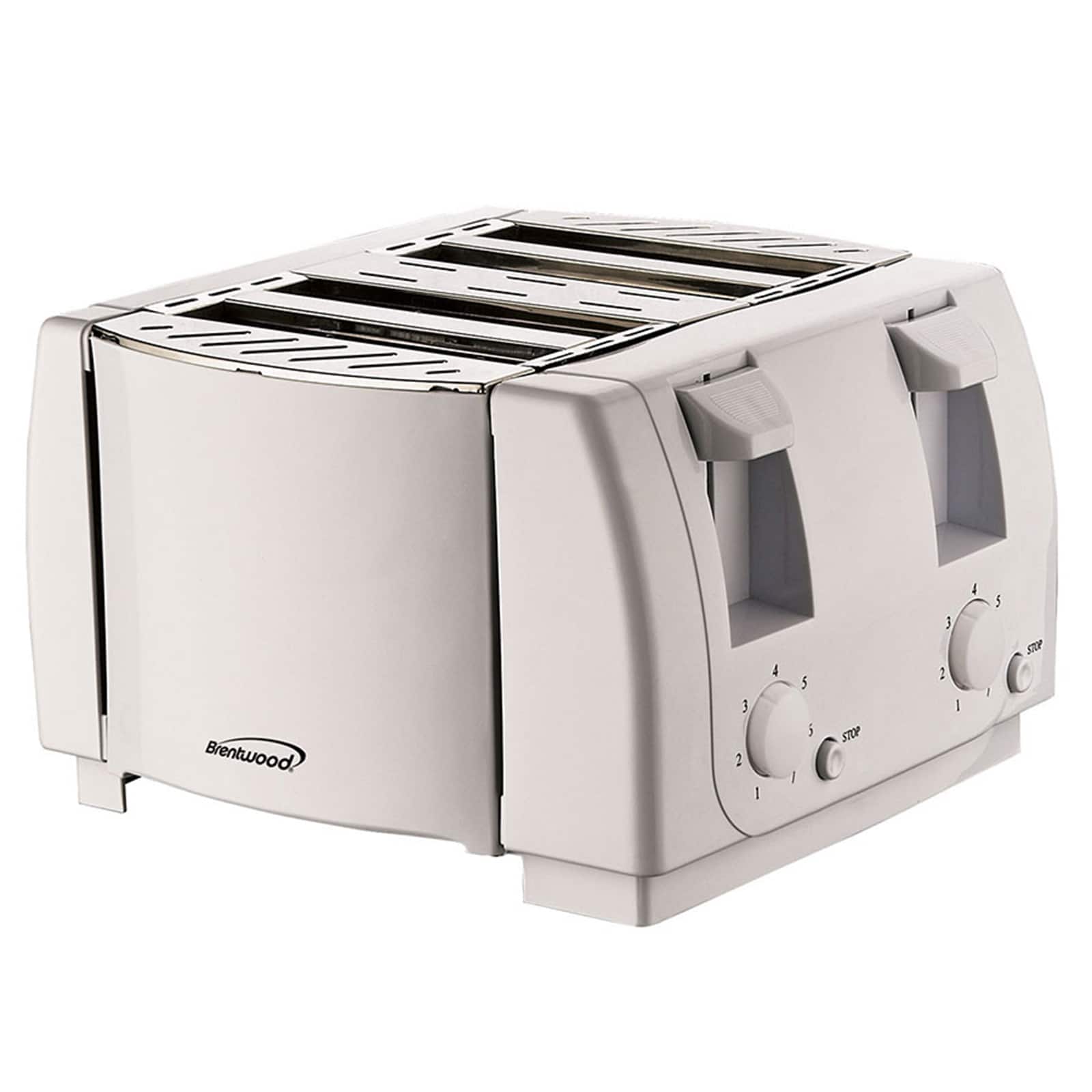 Brentwood - 4 Slice Cool Touch Toaster - White