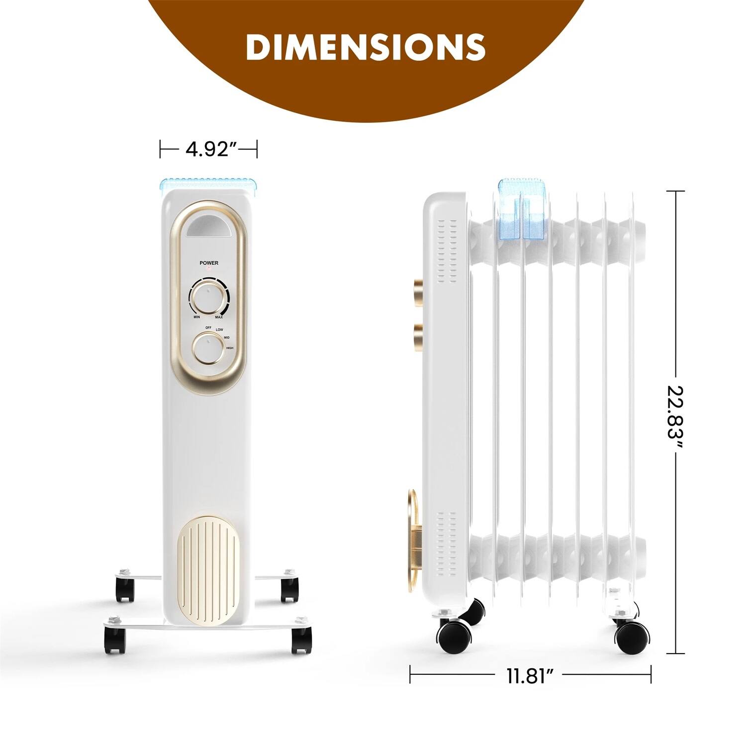 DIMENSIONS  
4.92" x 11.81" x 22.83"