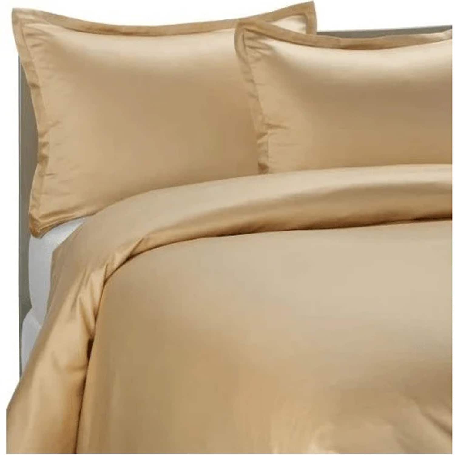 Home Collection - Brielle Home 100% Premium 250 TC Modal Sateen Duvet Cover Set 108" x 98" and Two 20" x 26" Shams Set Full/Queen - Camel