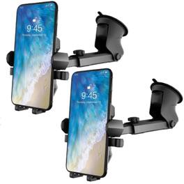 Home Collection - 2 Pack 360° Universal Car Phone Holder Mount - Black