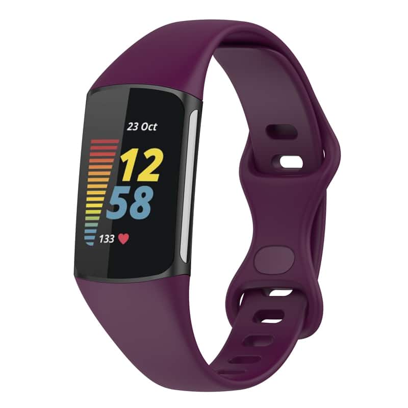 StrapsCo - Slim Active Band Silicone Rubber Watch Strap For Fitbit Charge 6 - Purple