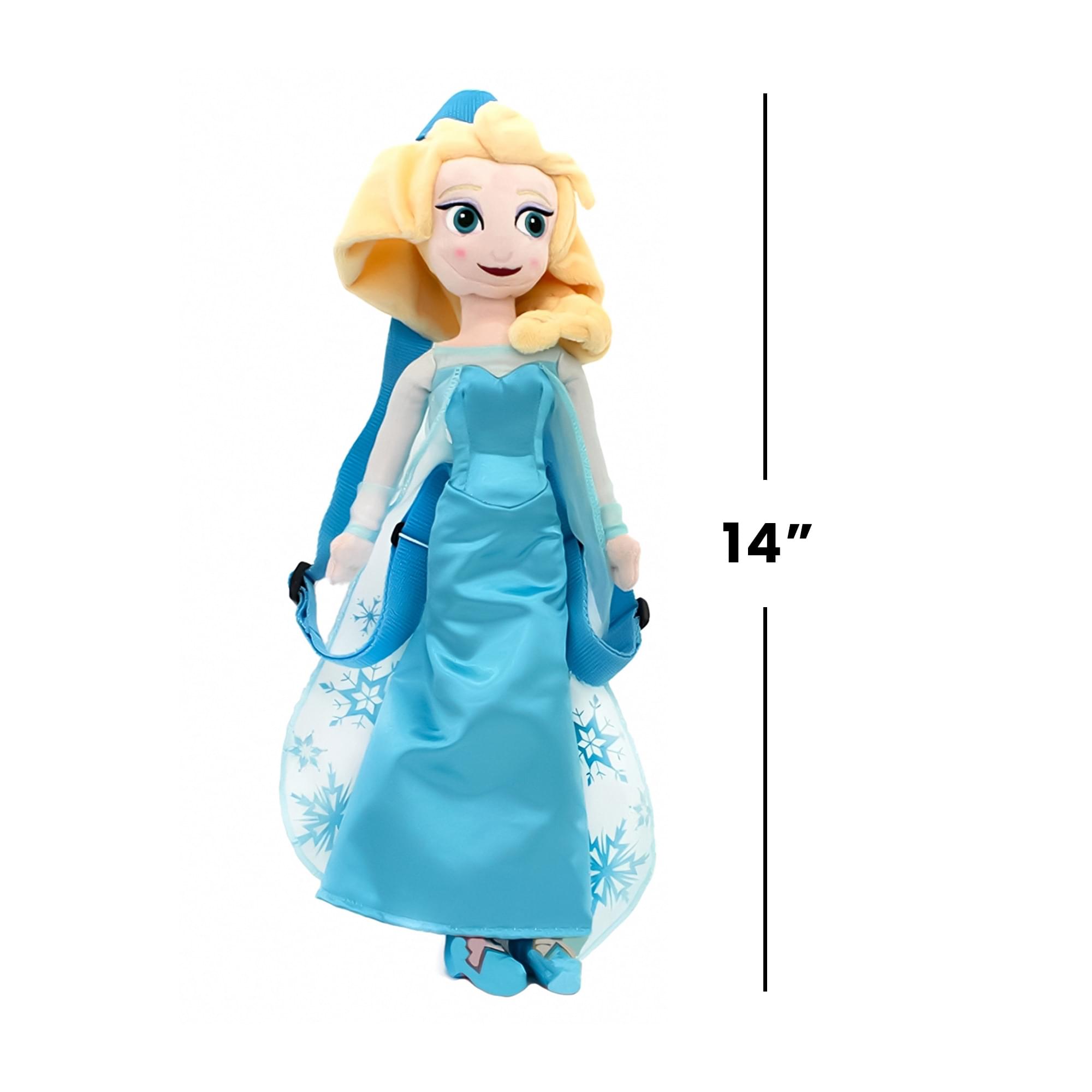 Alt View 3. Fast Forward - Frozen 14" Plush Backpack- Elsa - Blue.