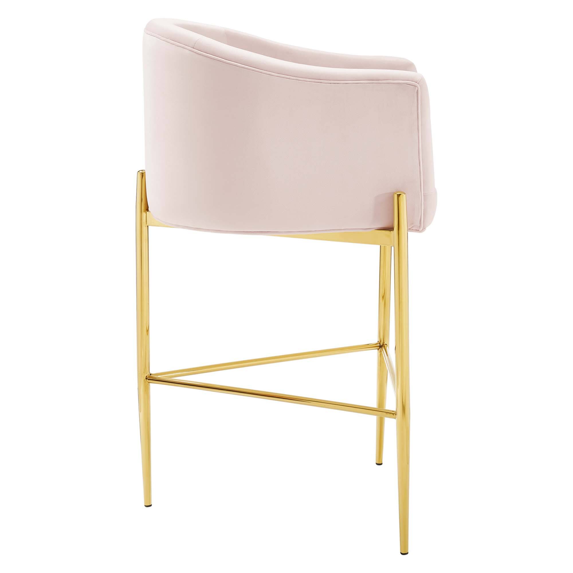 Alt View 1. Modway - Savour Tufted Performance Velvet Bar Stool by Modway - Pink.