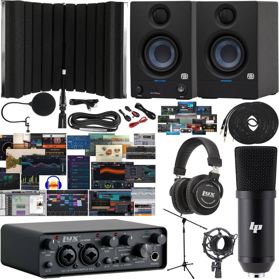 Khz Bundle LyxJam 2×2 USB Audio Interface Home Studio Bundle – 24‑bit/96 kHz ...